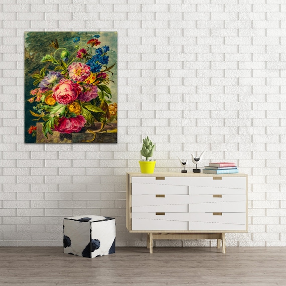 Luxury Flowers Wall Art Oil Painting Original art print, Wooden Inner Framed Canvas Painting, 50cm x 60cm (20" x 24") bouquet of flowers