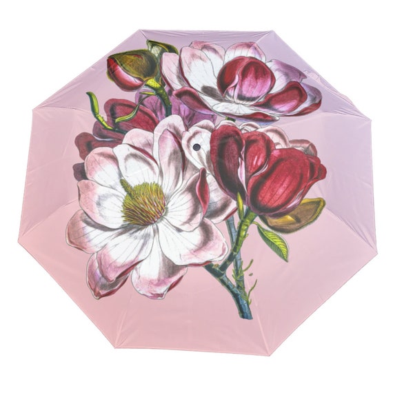 Umbrella against the rain. Print musical notes, musical score, orchid bouquet, magnolia bouquet. For men, women, children, musicians
