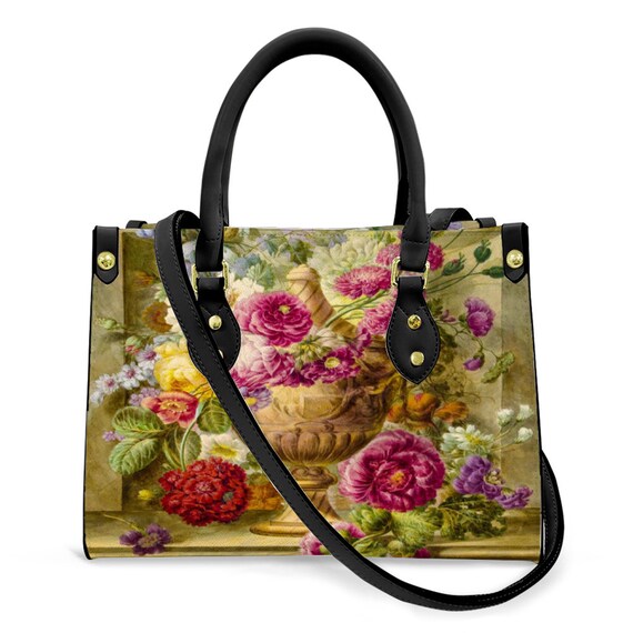 Floral Handbag, Floral Designer crossbody bag. Floral print Artificial Leather handbags for women, casual shoulder bag, designer handbags.