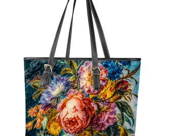 Fine Art Bag, Flower Bag for Sale, Floral Bag, Flower Pattern Bag, Flower Print Bag, Boho Floral Rose Bag, Floral Bag Artificial Leather