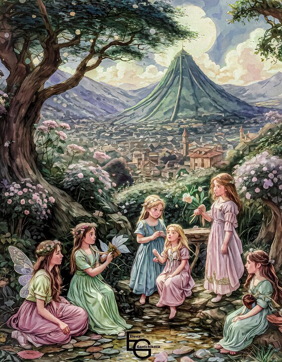 Enchanting Fairy World Download & Bring Your Fairytale to Life! fairies, elves, enchanted world, fairytale, digital illustration, kids decor