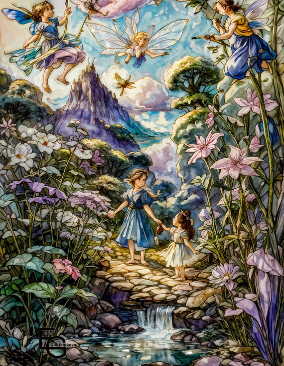 Enchanting Fairy World Download & Bring Your Fairytale to Life! fairies, elves, enchanted world, fairytale, digital illustration, kids decor