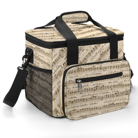 Musical Art. Weekender thermos bag to keep cold and warm. Personalized waterproof Printed music notes musical score for music lover musician