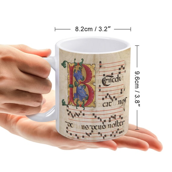 Medieval Music Mug. Musician Gift, Elegant Musical Tea Mug, Coffee Mug. Retro Score Mug. Medieval Music Mug, Musical Magic. Drink in Style