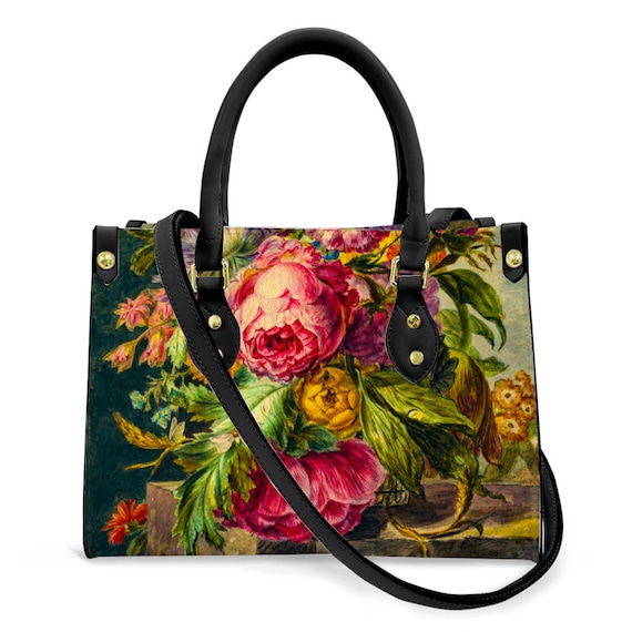 Floral Handbag, Floral Designer crossbody bag. Floral print Artificial Leather handbags for women, casual shoulder bag, designer handbags.
