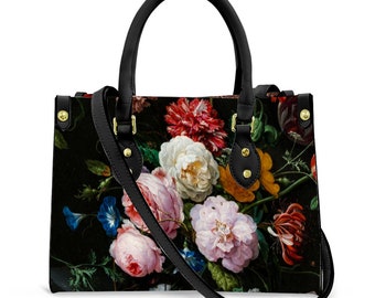 Floral Handbag, Floral Designer crossbody bag. Floral print Artificial Leather handbags for women, casual shoulder bag, designer handbags.