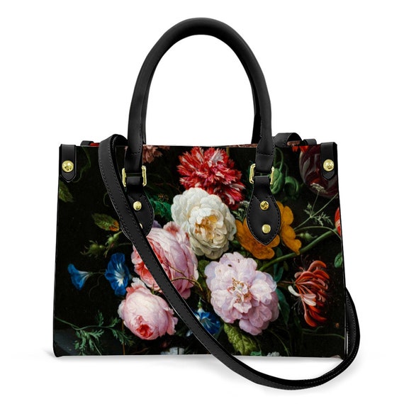 Floral Handbag, Floral Designer crossbody bag. Floral print Artificial Leather handbags for women, casual shoulder bag, designer handbags.