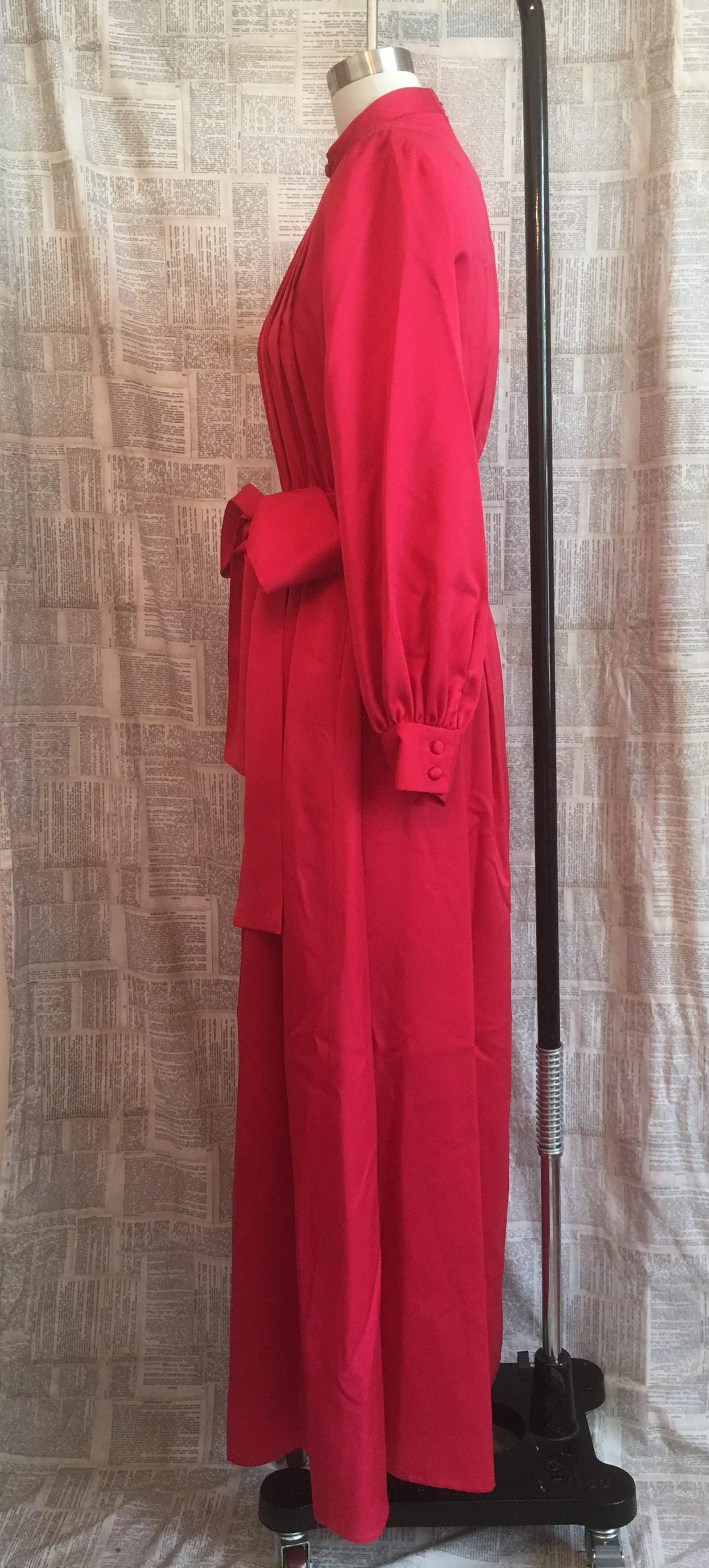 Vintage 70s Hot Pink Dress Granny Dress Pleated Blouse w/ | Etsy