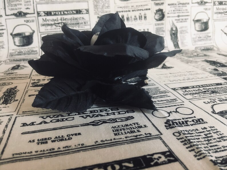Extra Glitter Gothic Black Rose Hair Accessory Glitter 3 Finish Options Available: No Glitter Peeking Eyeball Hair Clip