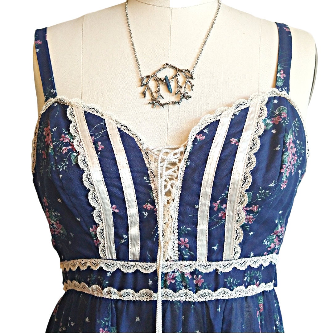 Vintage Gunne Sax Jessica Mcclintock 1970s Gold Tag Cottage Prairie ...