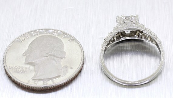 Antique Art Deco 1.35ctw Diamond Engagement Ring … - image 6
