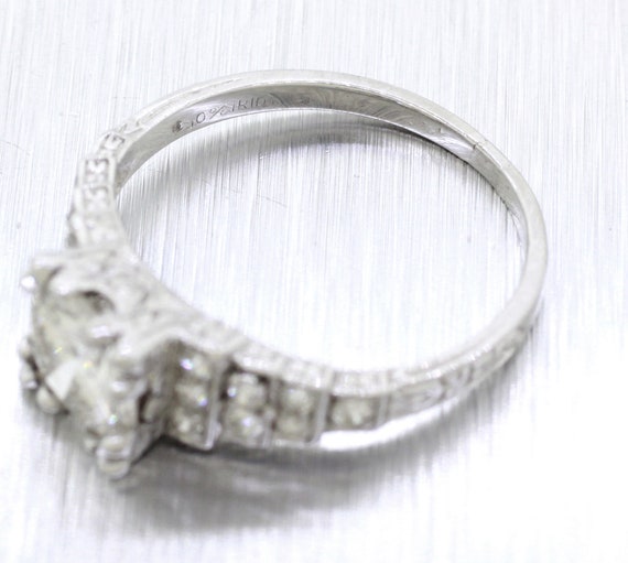 Antique Art Deco 1.35ctw Diamond Engagement Ring … - image 3