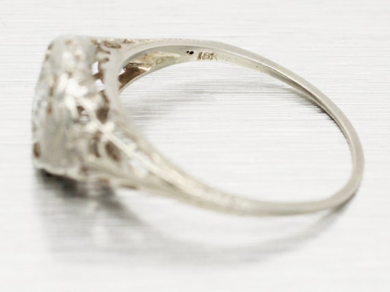Antique Art Deco 0.20ct Diamond Solitaire Ring - … - image 3