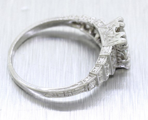 Antique Art Deco 1.35ctw Diamond Engagement Ring … - image 5