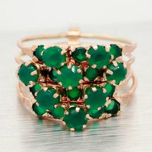 Vintage 14k Yellow Gold 1.60ctw Emerald Multi-Band Ring - Harem Ring