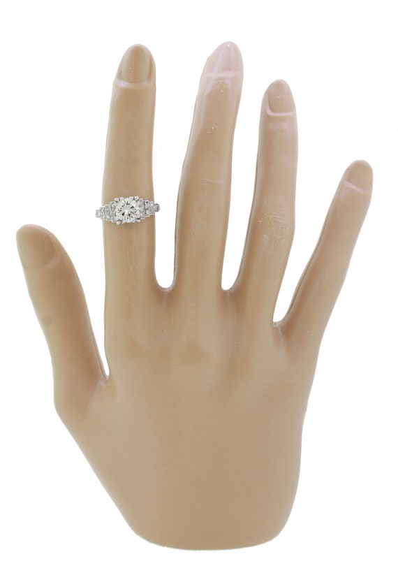 Antique Art Deco 1.35ctw Diamond Engagement Ring … - image 7
