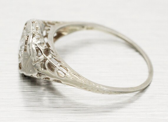 Antique Art Deco 0.20ct Diamond Solitaire Ring - … - image 4