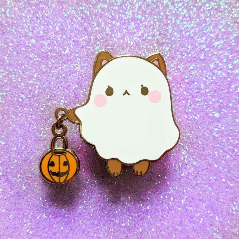 Ghost Shiba Dangling Pin