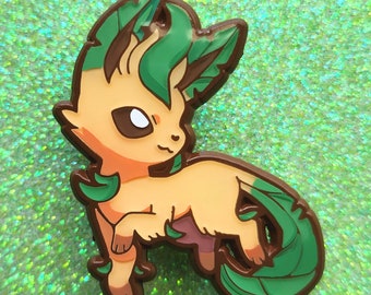 Colorful Leaf Fox Pin