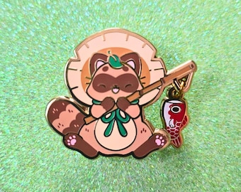 Tanuki Dangling Enamel Pin