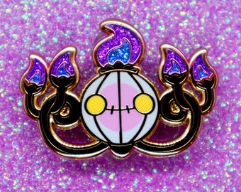 Chandelure Hard Enamel Pin - Gold Plated, 1.5"