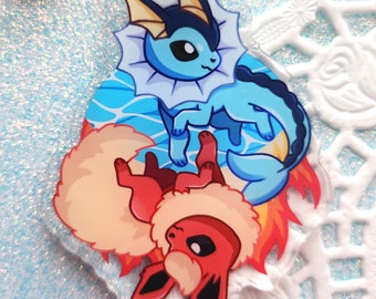 Fire and Water Keychain