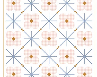 Patrón de colcha floral con estrellas: manta moderna y tallas para niños pequeños (descarga en PDF)