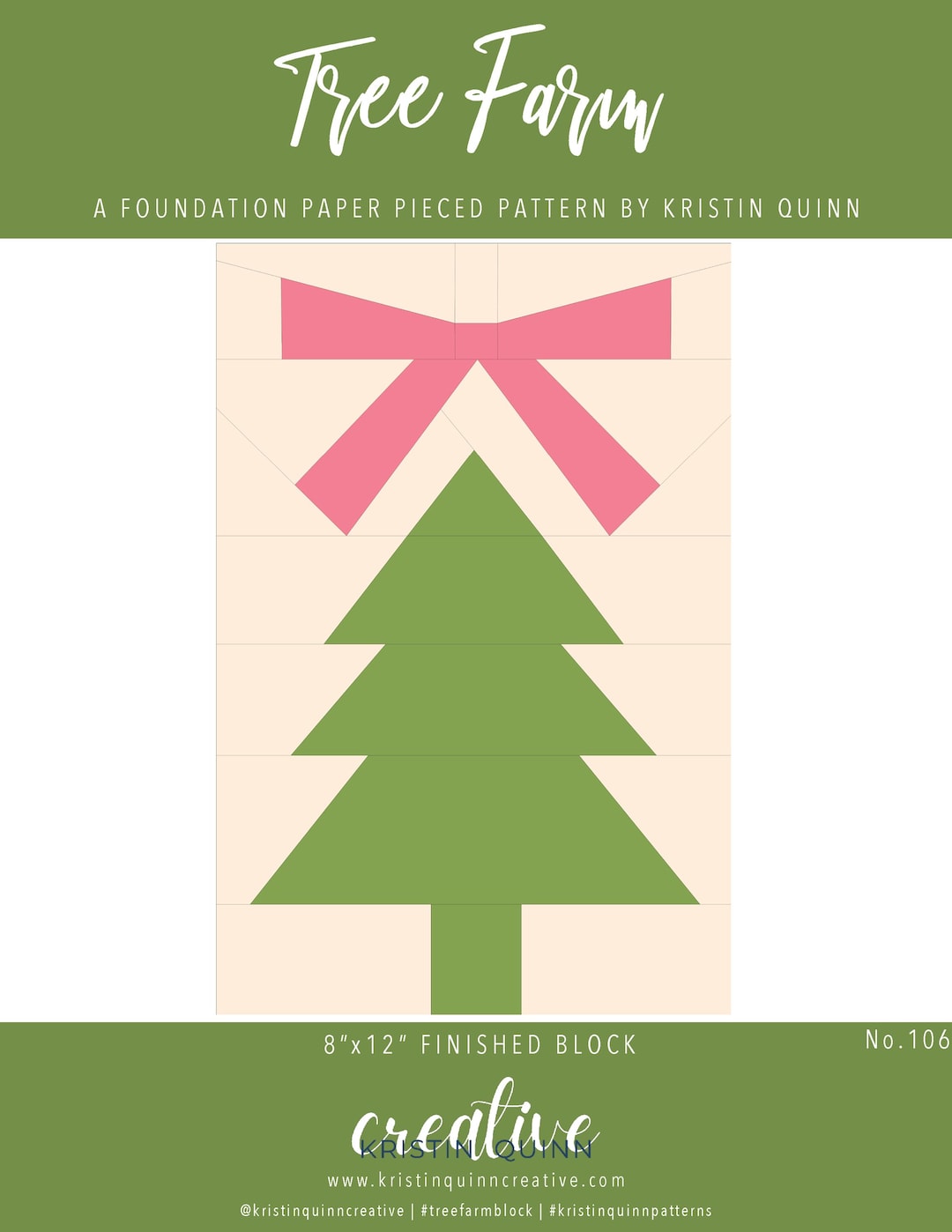 Tree Farm Quilt Block Pattern: Foundation Paper Piecing Modern ...
