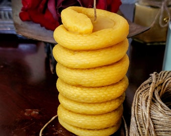 Coiled Snake Handmade Beeswax Candle