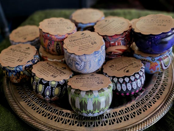 Mini Wood Wick Candle Tin: Beeswax or Soy Wax, Travel Size