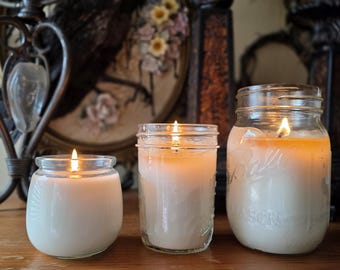 Very Vanilla Soy Candle – Warm, Sweet, Eco Friendly, Hand Poured in Reusable Mason Jars & Milk Bottles