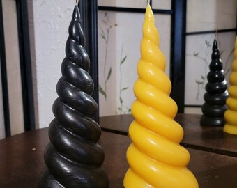 Spiral Pillar Handmade Beeswax Candle