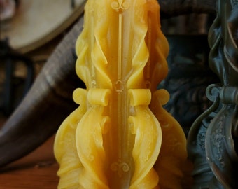 Ornate Handmade Beeswax Candle
