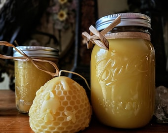 Beeswax Mason Jar Candle | Handmade Clean Burning | 100% Beeswax