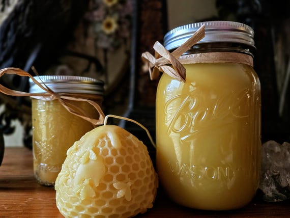 Beeswax Mason Jar Candle | Handmade Clean Burning | 100% Beeswax