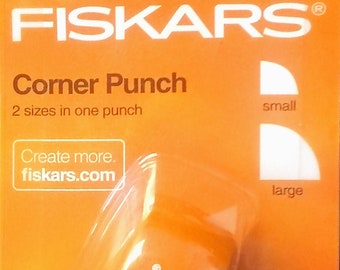 Fiskars 114480-1002 Corner Punch Lift Twist 2 Sizes Small & Large
