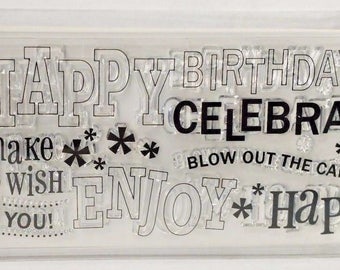 Fiskars 01-005573 Clear Stamp Continuous Birthday Type