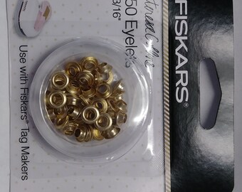 3//16 FISKARS Tag Maker 3//16in Silver Eyelets 50 Pack