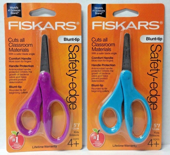Tijeras Fiskars 94167097J de punta roma con borde de seguridad de 5" para  niños (paquete de 2), colores surtidos - Etsy México
