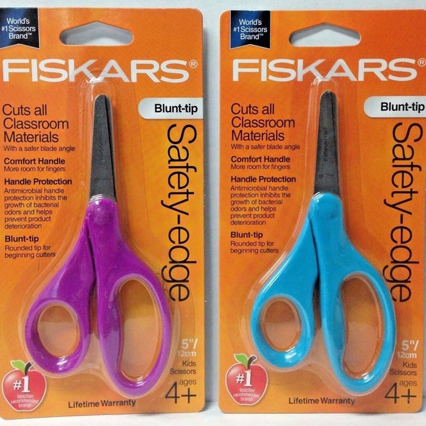 Fiskars 94167097J Blunt-Tip Safety Edge 5" Kids Scissors (2 Packs) Assorted Colors