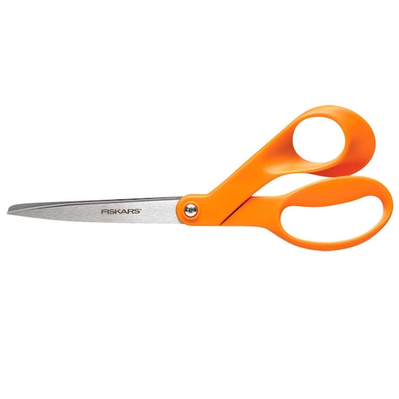 Fiskars 167550-1001 the Original Orange Handled 8 Scissors With Sharpener 