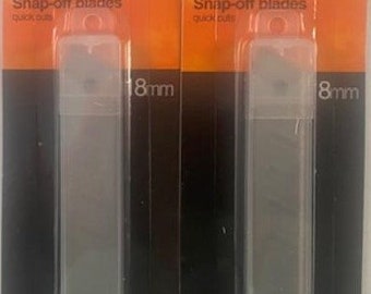 Fiskars 144770-1001 18mm Snap-Off Utility Blade, 2 - 5 Packs