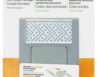 Fiskars 105690-1001 Dotted Herringbone AdvantEdge Border Punch Large Cartridge