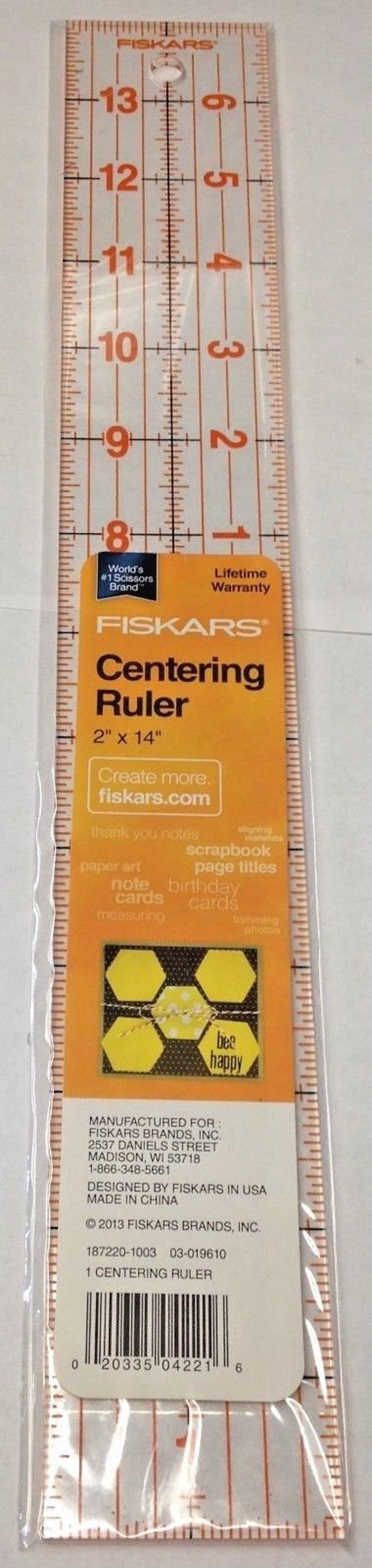 Fiskars 187220-1003 2 X 14 Acrylic Centering Ruler 