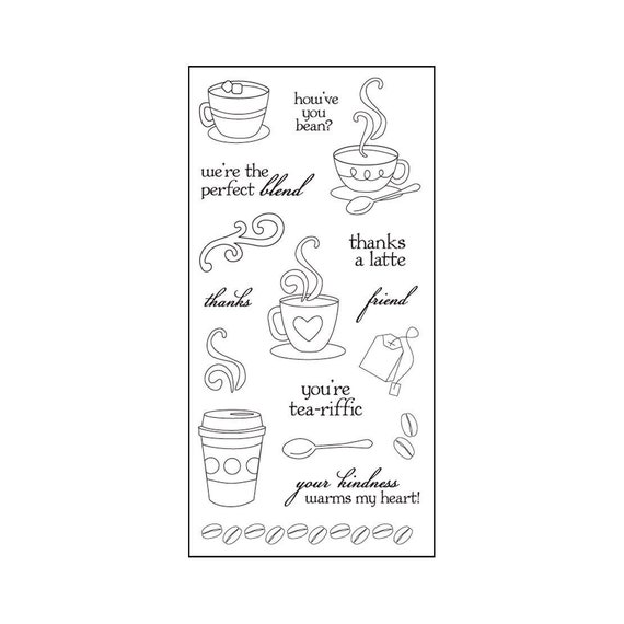 Fiskars 155110-1001 Latte Love Clear Stamps (4