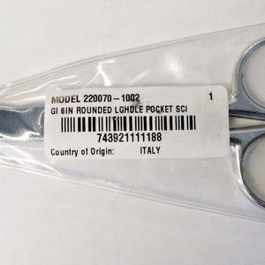Gingher 220070-1002 6" Large Handle Pocket Scissors Italy