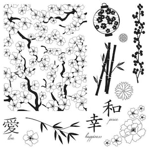Fiskars 01-005548 Clear Asian Inspired Stamps