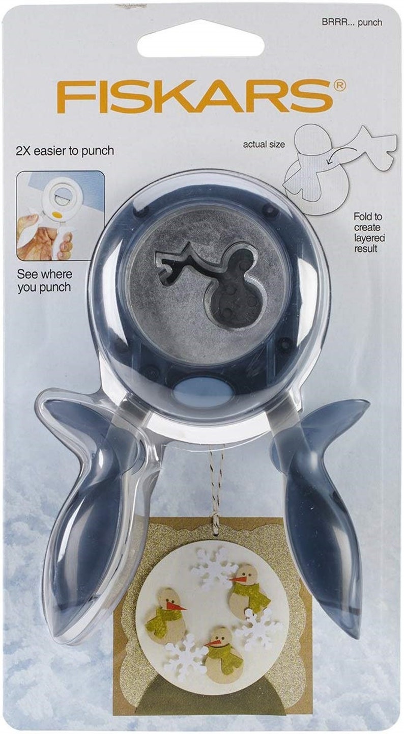 FIskars 101650-1001 BRRR... Snowman, Large Easy Squeeze Punch image 1