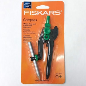 Fiskars 12-95300J Plastic Compass (Ages 8+) (Random Colors)
