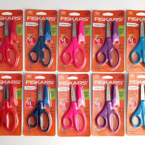 Fiskars 194300 5&quot; Kids Scissors With Safety Edge Blade Eraser Sheath 10pcs.